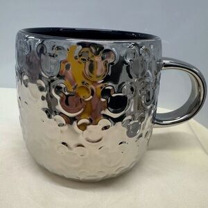 Disney Parks Mickey Mouse Raised Icon - Platinum Silver Coffee Mug | Exclusive
